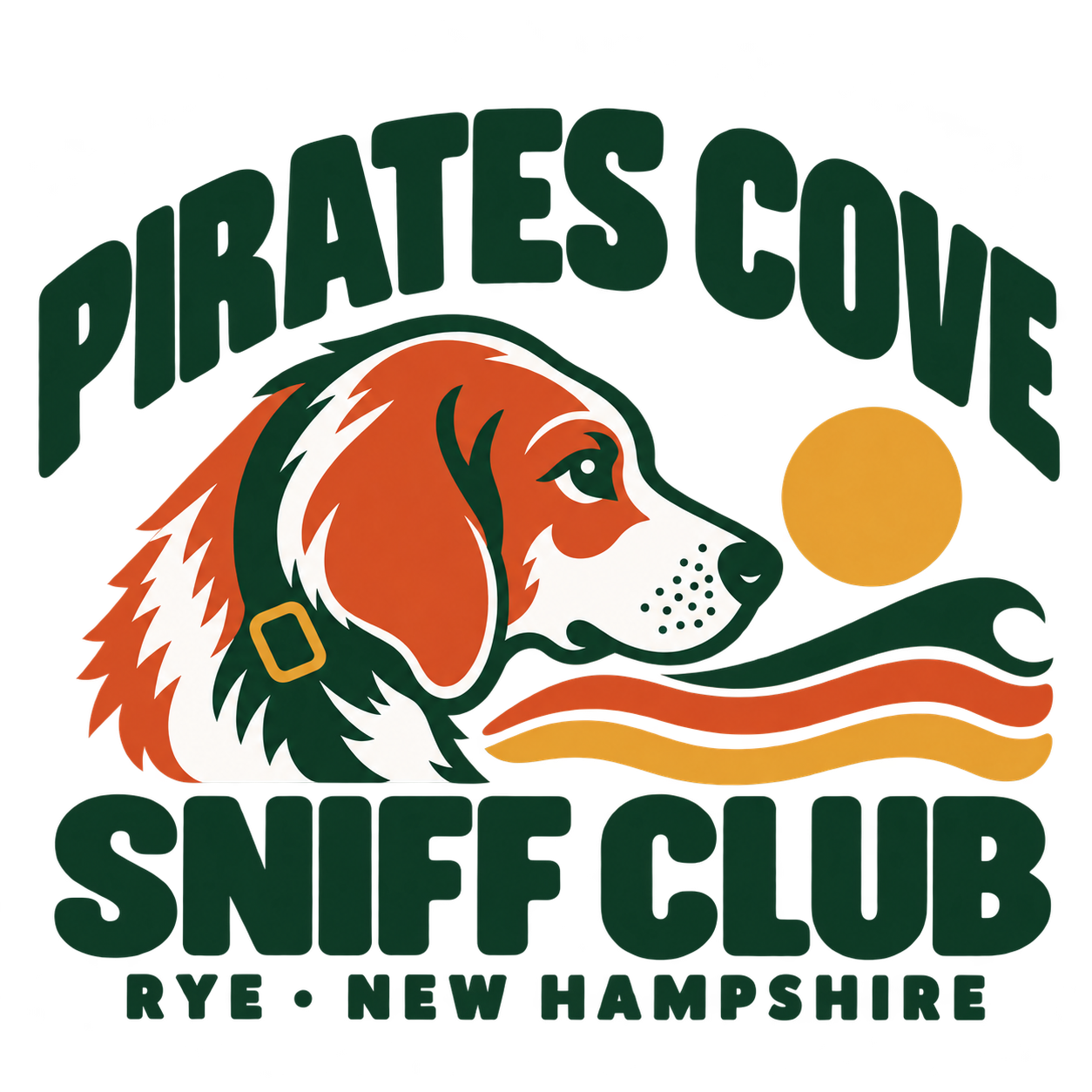 Pirates Cove Sniff Club original New Hampshire dog illustration