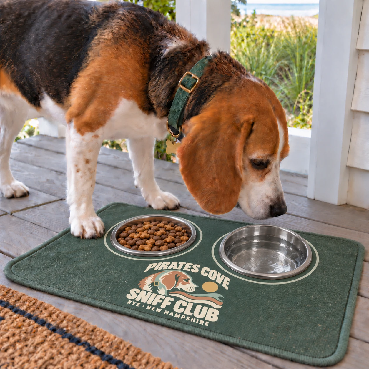 Illustrative lifestyle mockup: Pirates Cove Sniff Club Feeding mat
