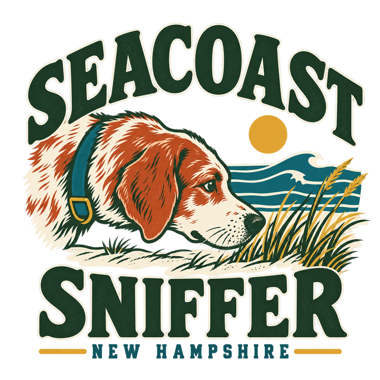 Seacoast Sniffer original New Hampshire dog illustration